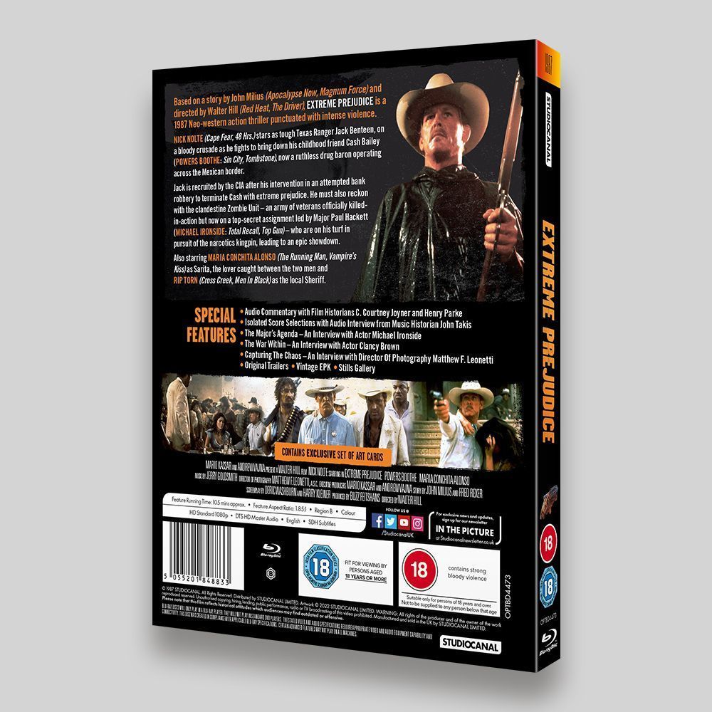 Extreme Prejudice Blu-ray O-ring back Packaging