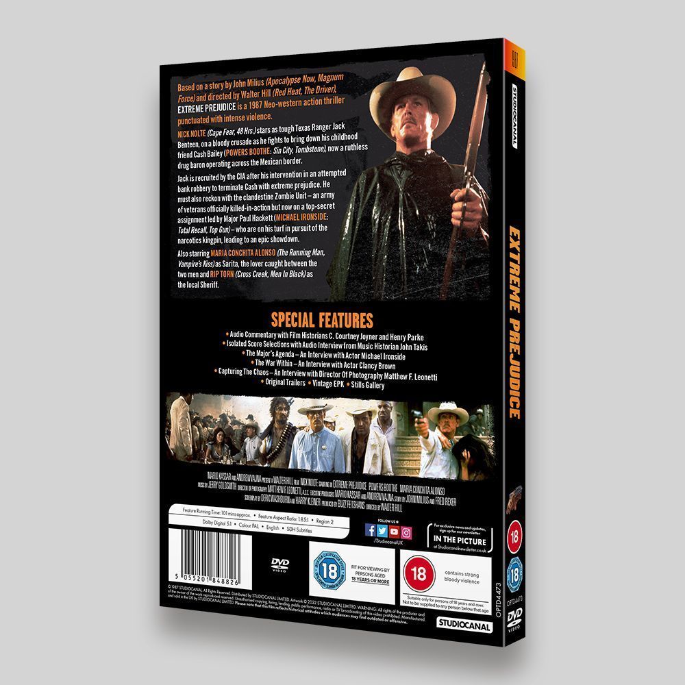 Extreme Prejudice DVD O-ring back Packaging