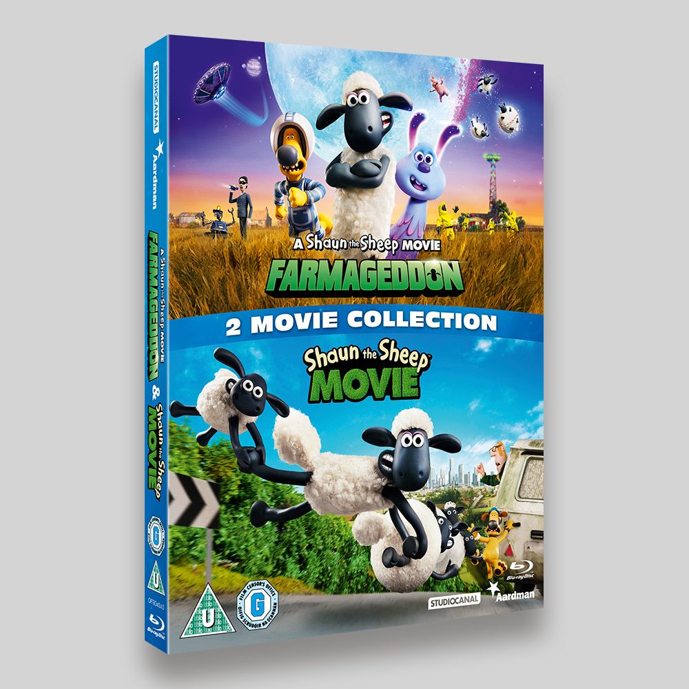 Shaun The Sheep Movie and Farmageddon Blu-ray O-ring Packaging