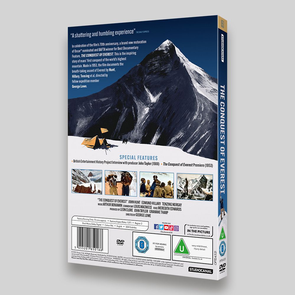 The Conquest Of Everest DVD O-ring back packaging
